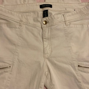 WHBM Skinny Crops Off White size 14